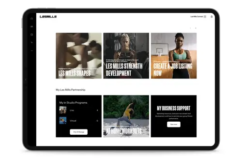Screenshot of Les Mills Connect app